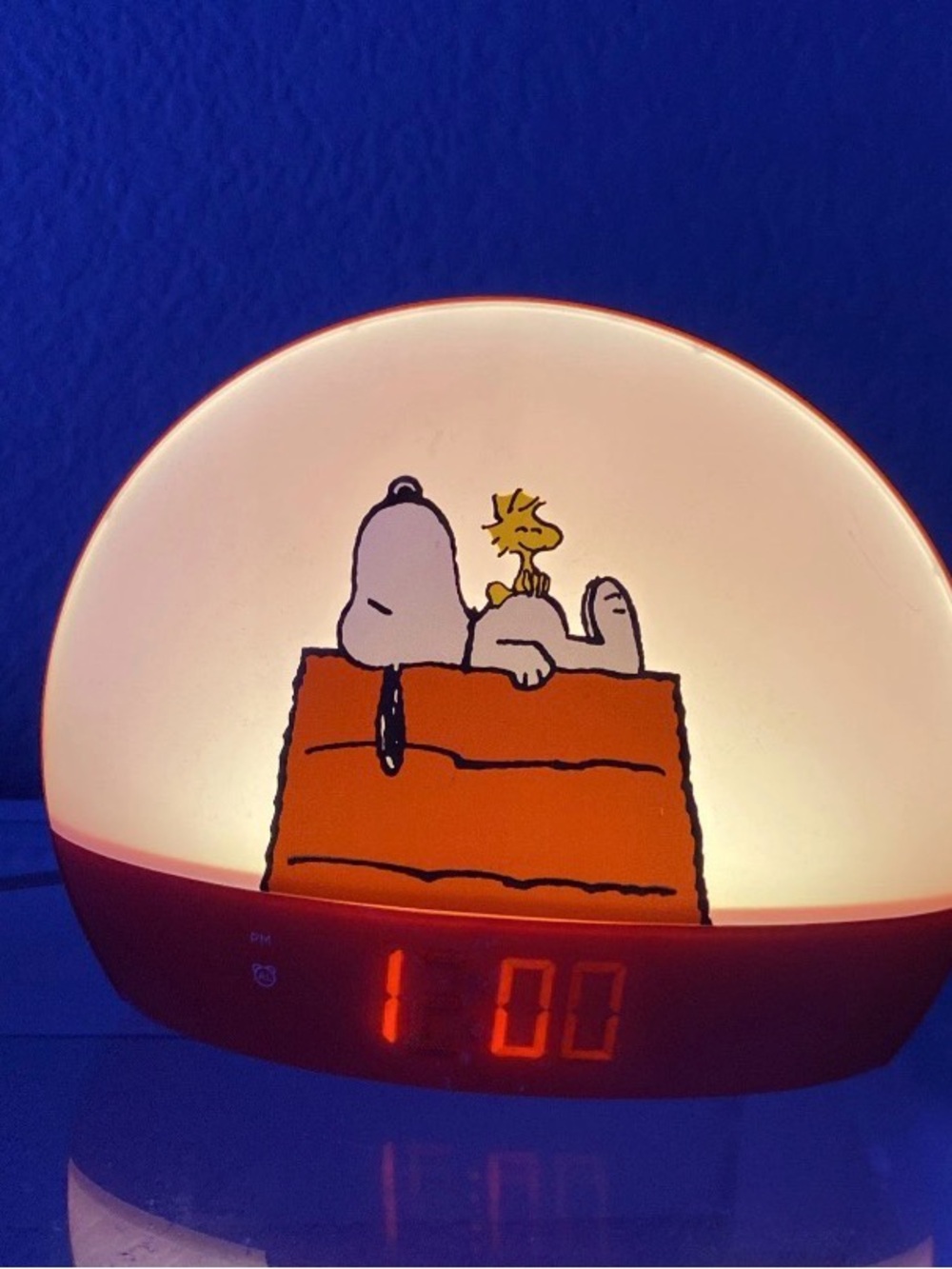 Snoopy LED Alarm Clock Night Light - White and Orange